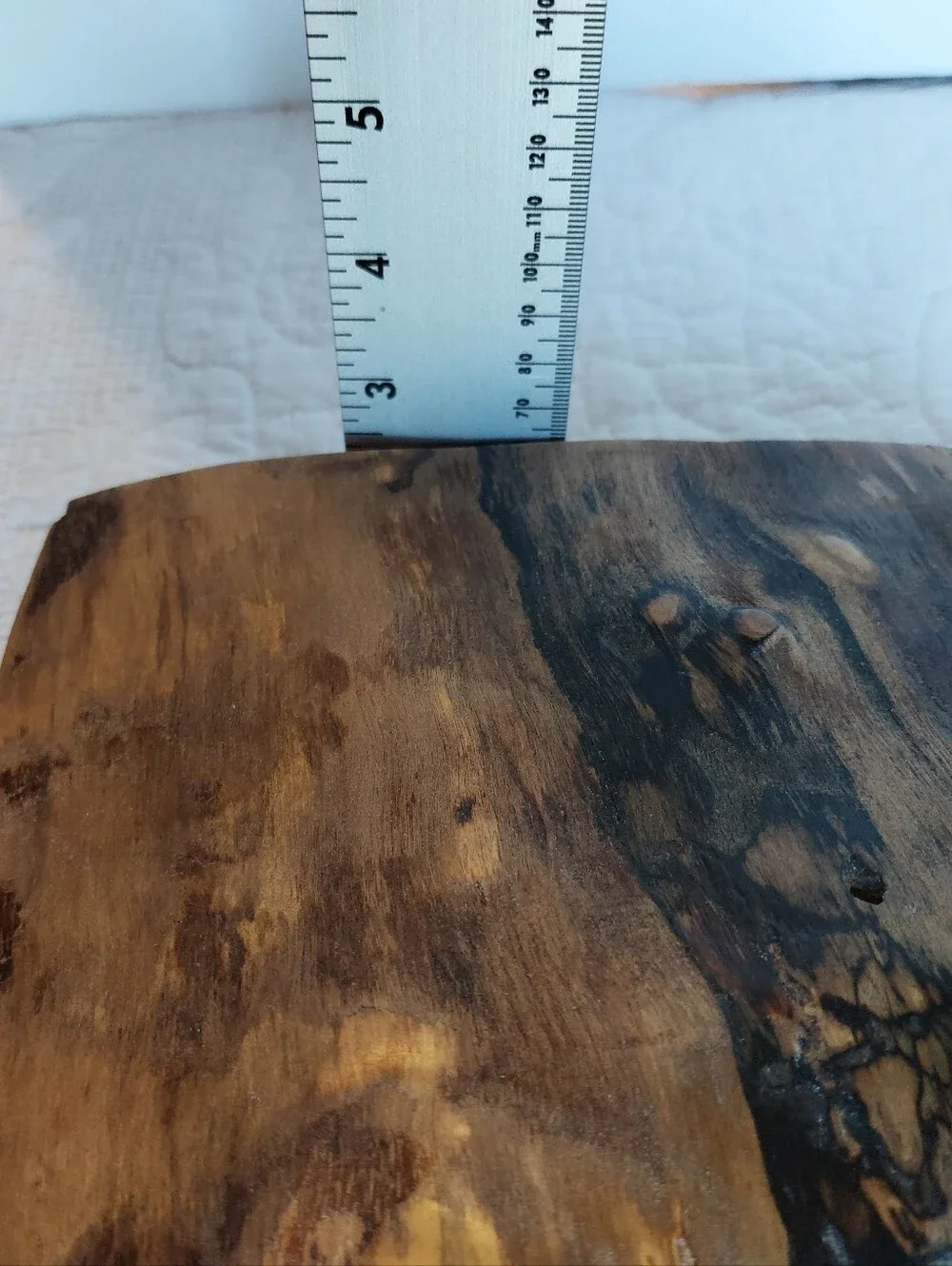 Handmade Walnut Burl Wood Box with Lid Live Edge Rustic Cabin Cottage Core READ